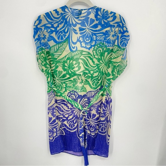 Becca by Rebecca Virtue blue green and purple swim cover up S/M - Picture 2 of 5